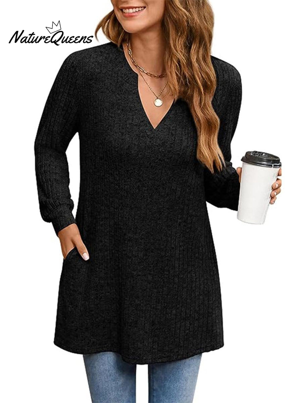 Women's Solid Color Stylish Long-sleeved Casual Knitted Top