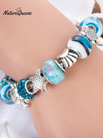 Vacation Style Fashion Turtle Starfish Big Hole Beaded Bracelet