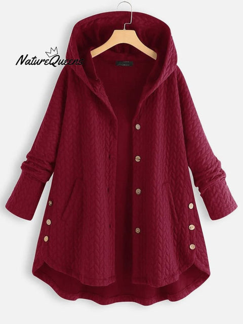 Women's Retro Stylish Casual Long Sleeve Loose Hooded Warm Cotton Jacket Coat