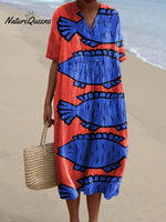 Women's FishArt PrintCasual Dress