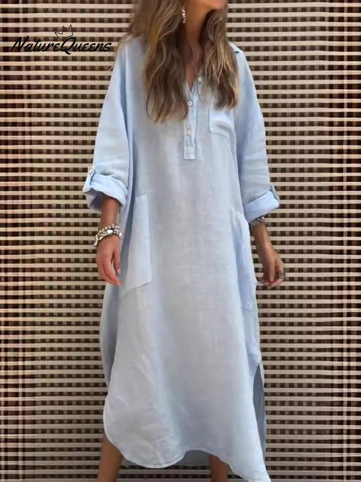 Women'sSimple Solid Color Casual Long-sleeved Dress