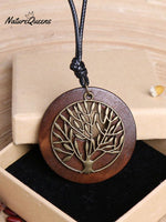 Women's Ethnic Style Wood And Alloy Long Chain Necklace