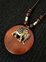 Women's Ethnic Style Wood And Alloy Long Chain Necklace