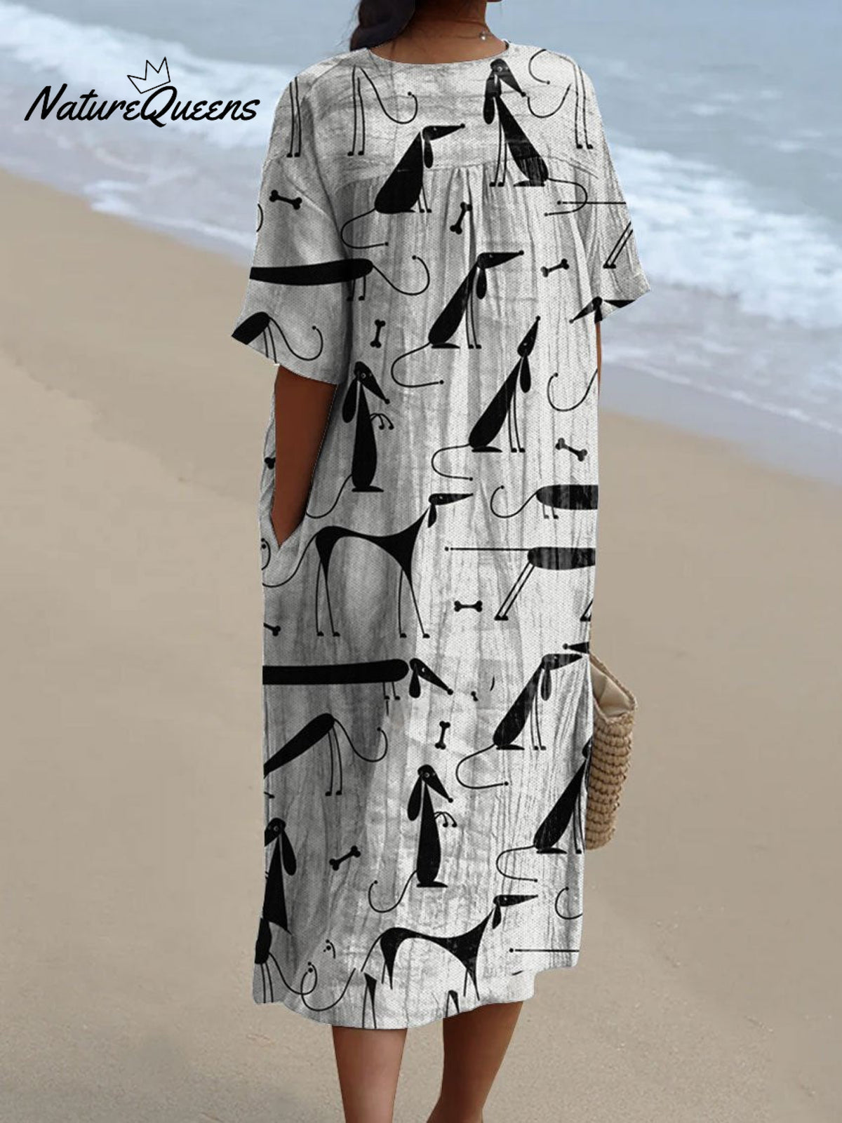 Women's Dachshund Lover Art Print Flowy Dress