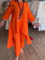 Women’s Solid Color Casual Suit Orange / S