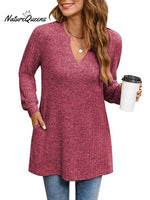 Women's Solid Color Stylish Long-sleeved Casual Knitted Top