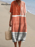 Women's Retro MinimalistAbstractArt PrintDress