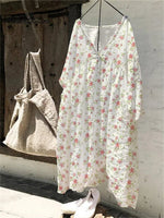 Women’s Flower Art Print Casual Dress Multicolor / S