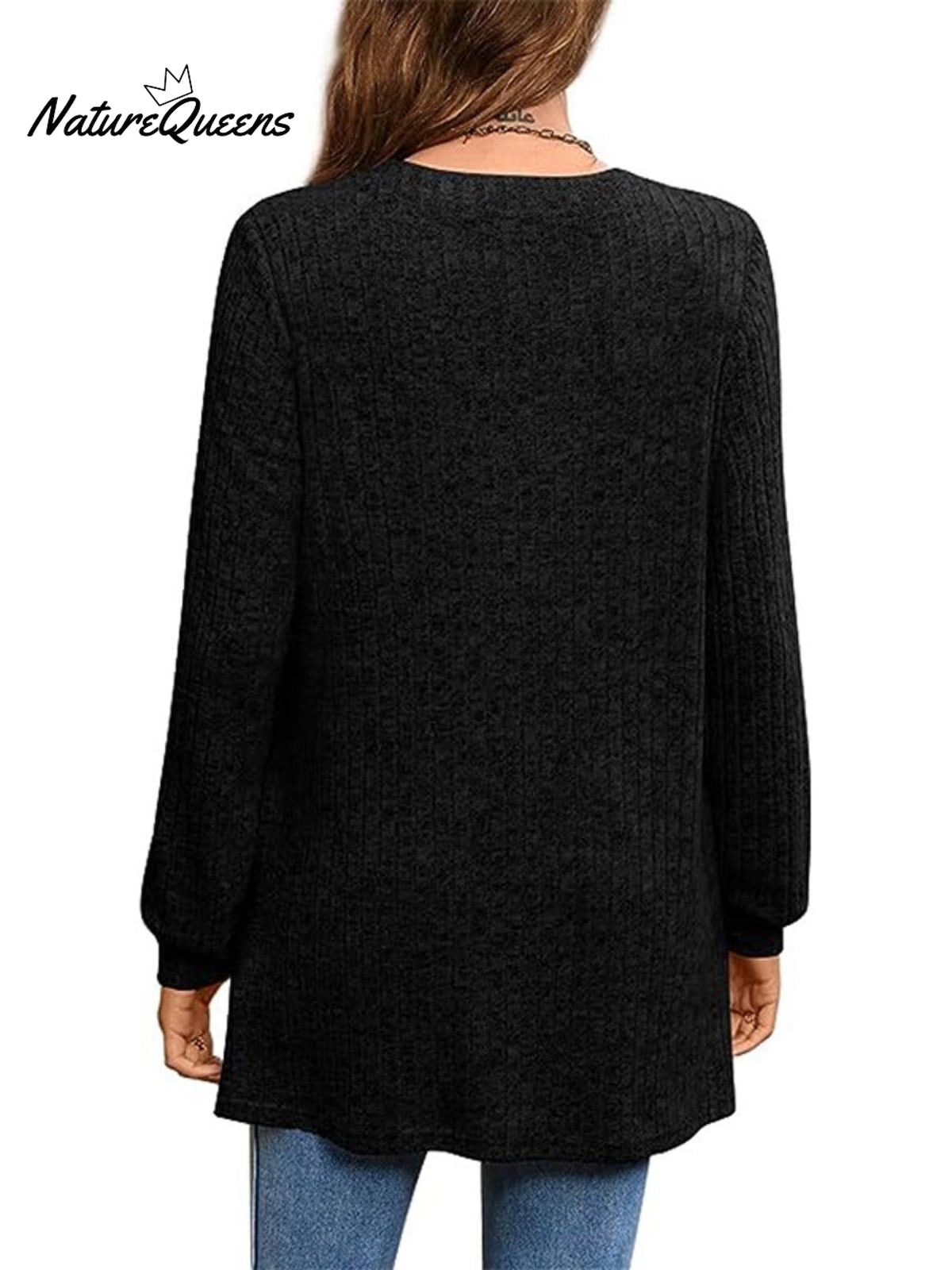 Women's Solid Color Stylish Long-sleeved Casual Knitted Top