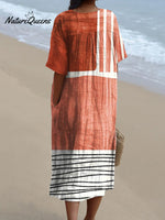 Women's Retro MinimalistAbstractArt PrintDress