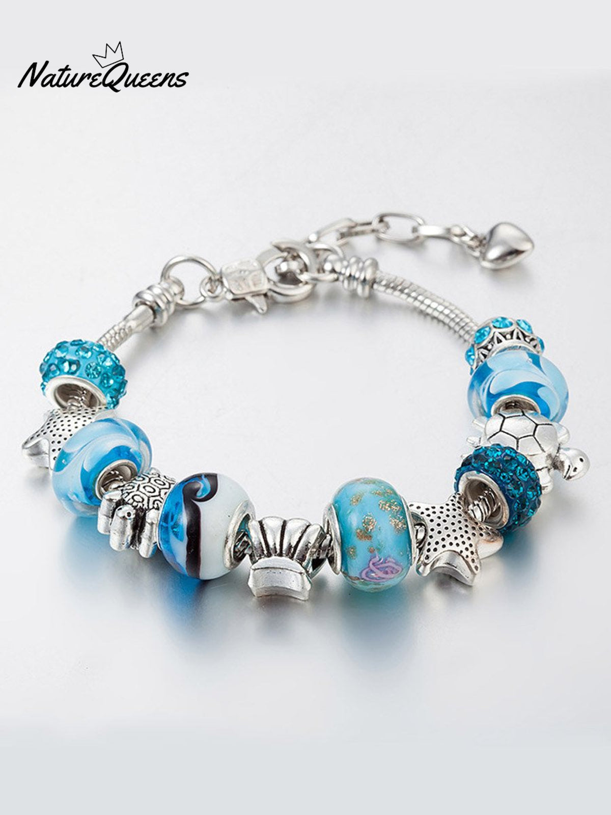 Vacation Style Fashion Turtle Starfish Big Hole Beaded Bracelet