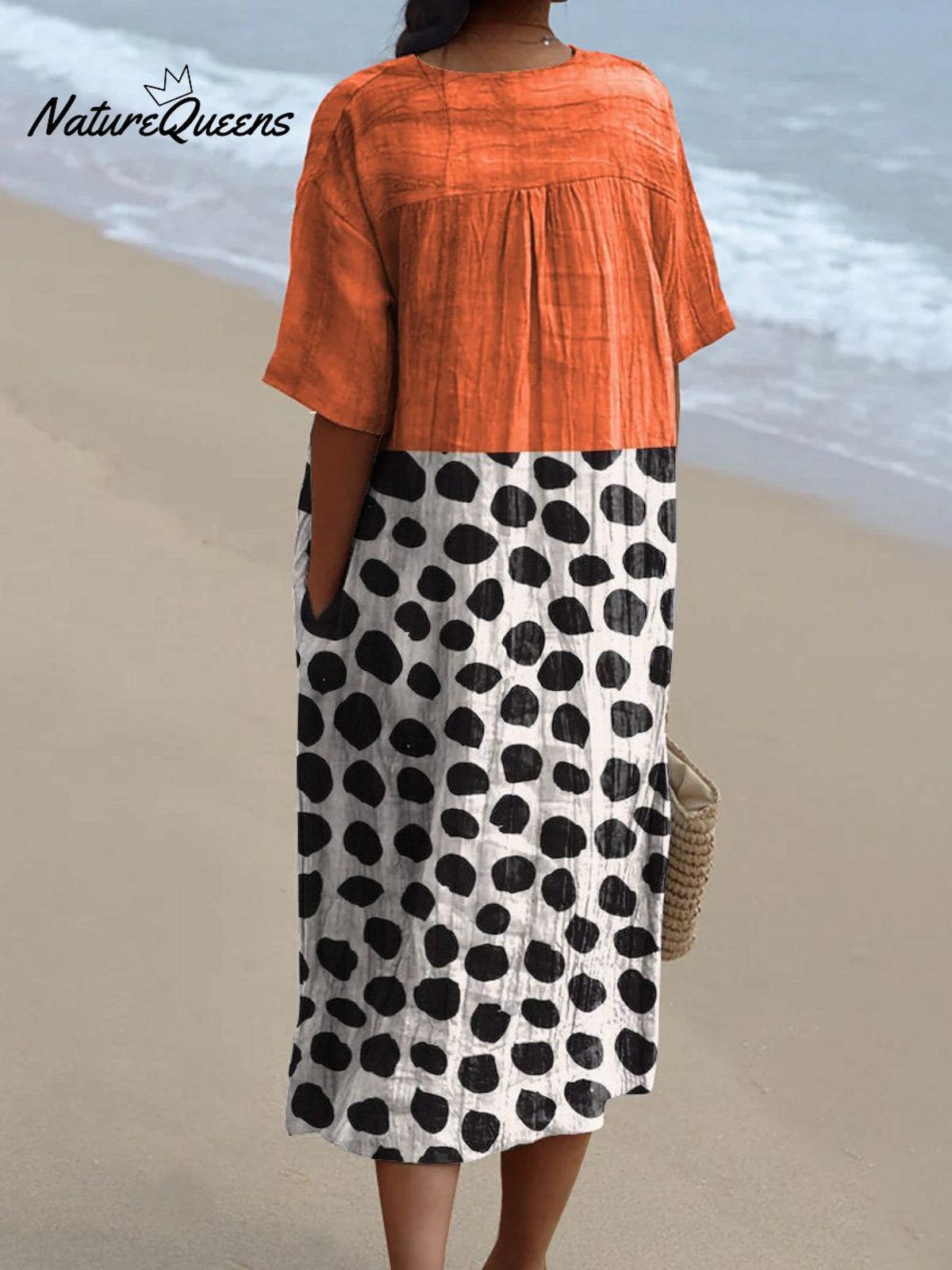 Contemporary Style Minimalist Art Printed Women's Flowy Dress