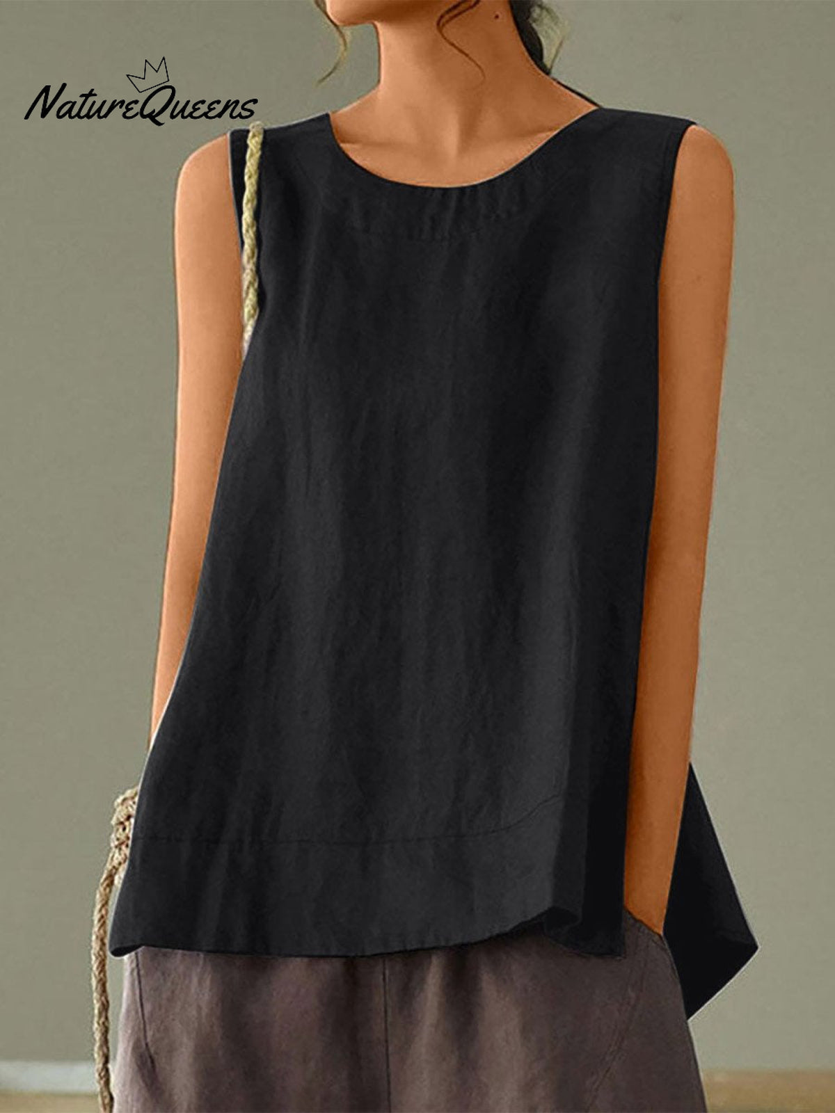 Women's Solid Color Loose Elegant Casual Sleeveless Tank Top