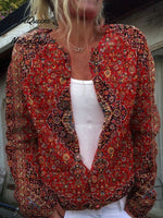 Women's Vintage Art Print Casual Pullover Sweater