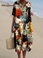 Women's FlowerArt PrintCasual Dress