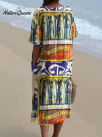 Women's FishArt Print Flowy Dress