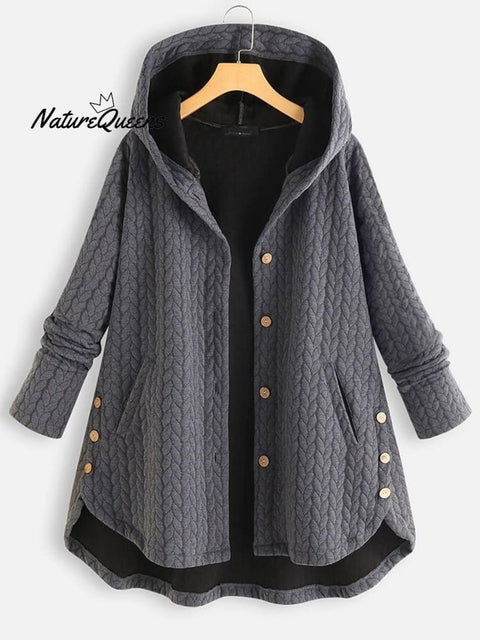 Women's Retro Stylish Casual Long Sleeve Loose Hooded Warm Cotton Jacket Coat