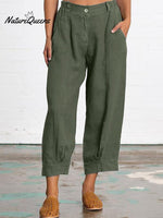 Fashionable Loose Women’s Trousers Green / M