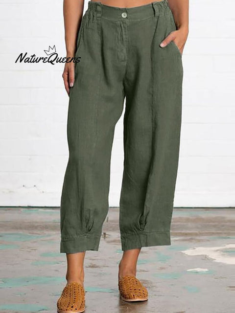 Fashionable Loose Women’s Trousers Green / M