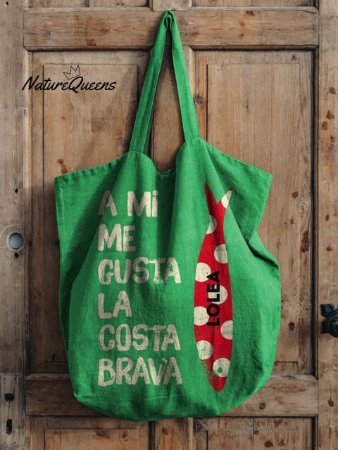 Sardine Fish Art Printed Linen Tote Bag