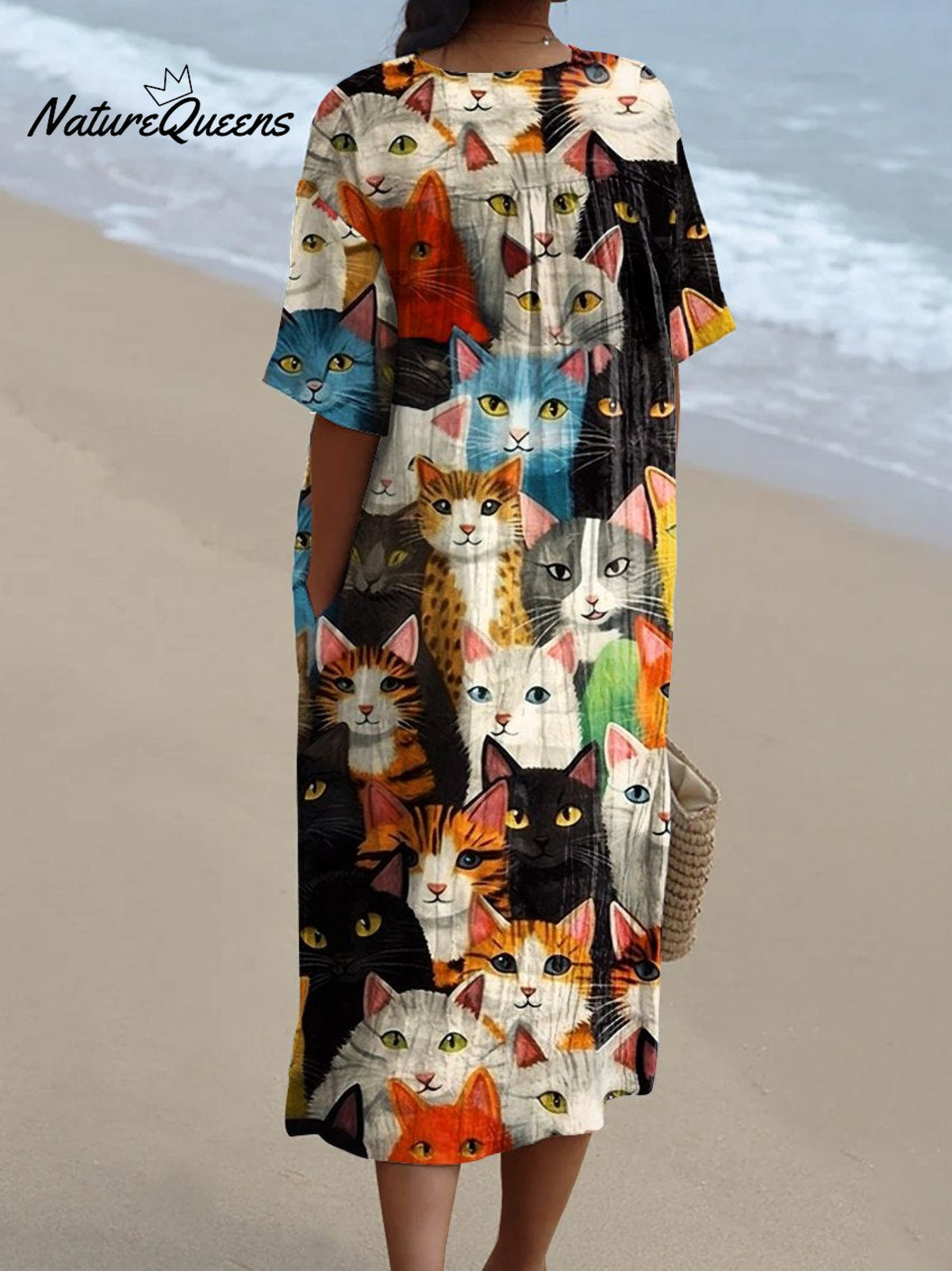 Women's FlowerArt PrintCasual Dress