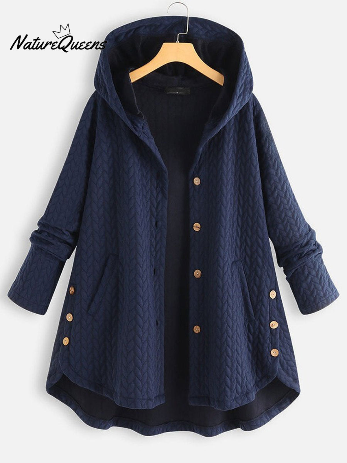 Women's Retro Stylish Casual Long Sleeve Loose Hooded Warm Cotton Jacket Coat