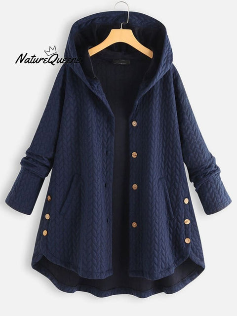 Women's Retro Stylish Casual Long Sleeve Loose Hooded Warm Cotton Jacket Coat