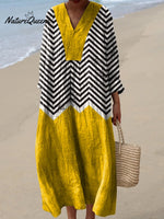 Women's Irregular Geometric Art Print Dress