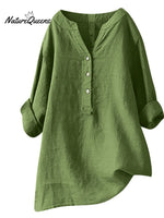 Women'sRetro Cotton And Linen Casual Shirt