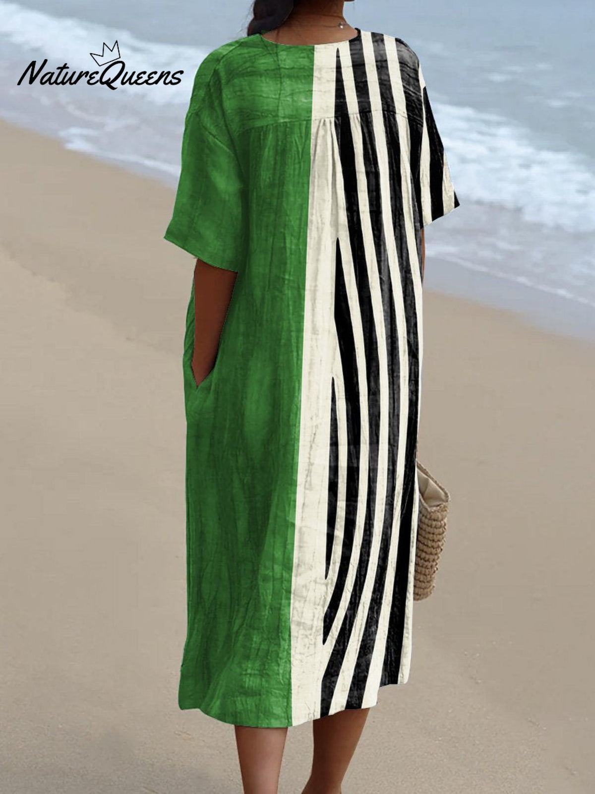 Women's Retro MinimalistAbstractArt Print Flowy Dress