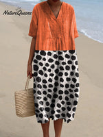 Contemporary Style Minimalist Art Printed Women's Flowy Dress