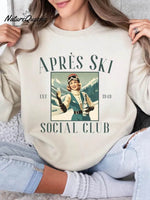 Women's Apres Ski Social Club Art Print Casual Sweatshirt