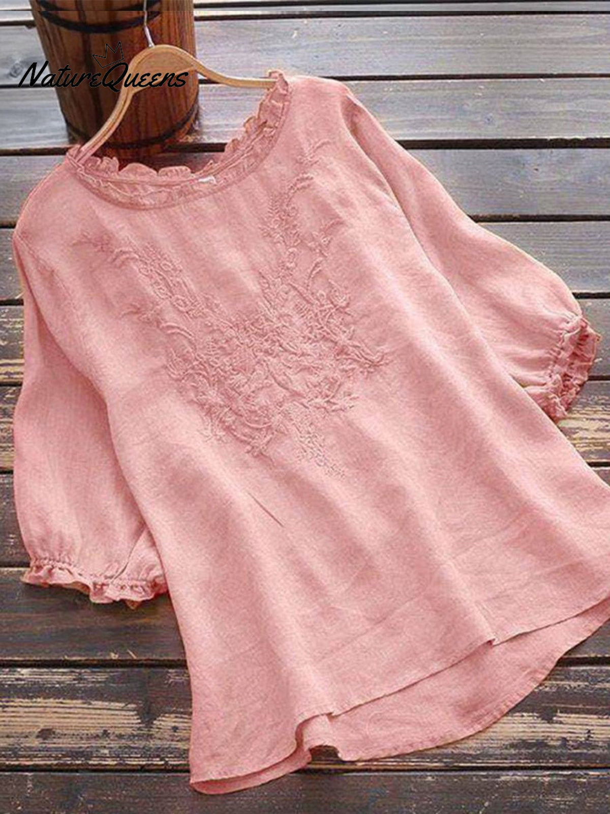 Women’s Embroidery Casual Top Pink / M