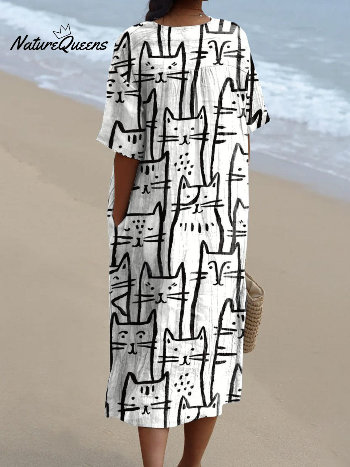 Women'sCatArt PrintCasual Dress