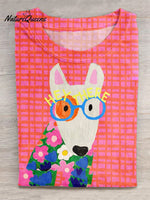 Funny Dog Art Print Casual T-shirt