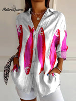 Women's Fish Art Print Casual Cotton Shirt
