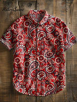 Batik Style Pattern Art Vintage Print Casual 100% Cotton Shirt