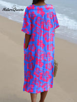 Women's FlowerArt PrintCasual Dress