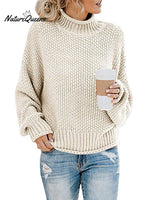 Thick Line Turtleneck Pullover Sweater