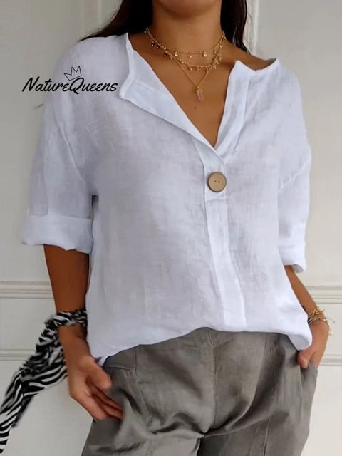 Women's Casual Cotton Linen Shirt