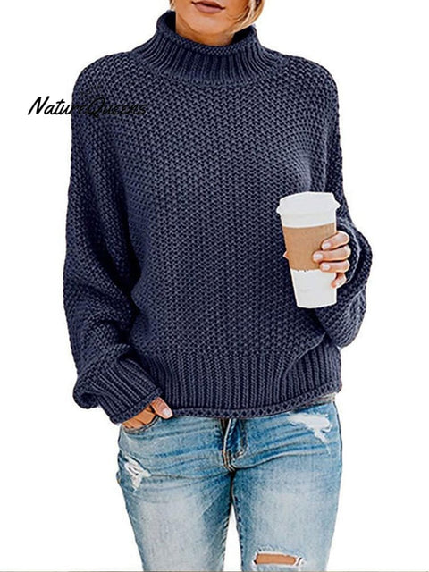 Women's Autumn Turtleneck Slim Wool Long Sweater