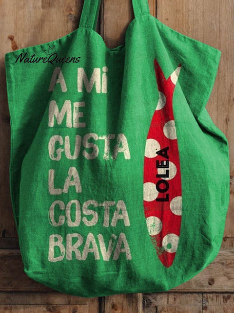 Sardine Fish Art Printed Linen Tote Bag