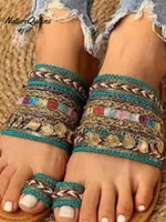 Women’s Set - Toe Bohemian Ethnic Slippers