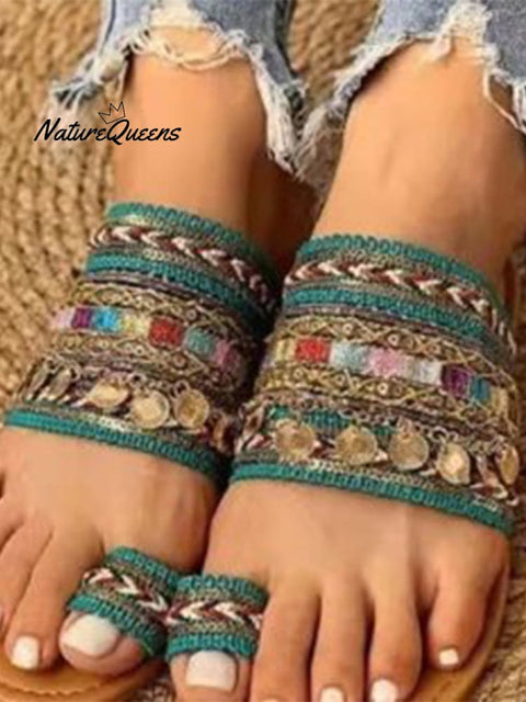 Women’s Set - Toe Bohemian Ethnic Slippers