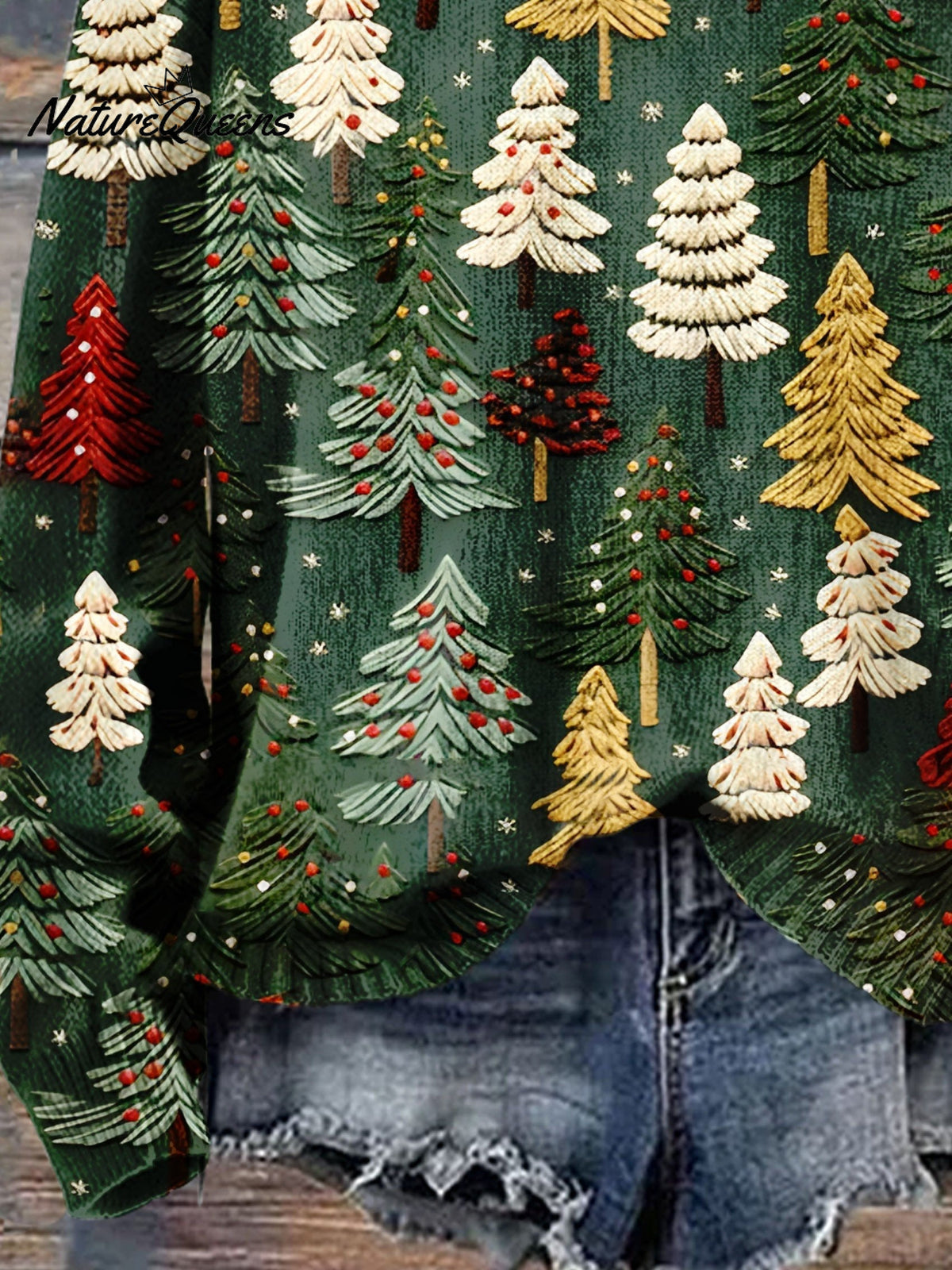 Christmas Gift Christmas Tree Art Print Knit Pullover Sweater