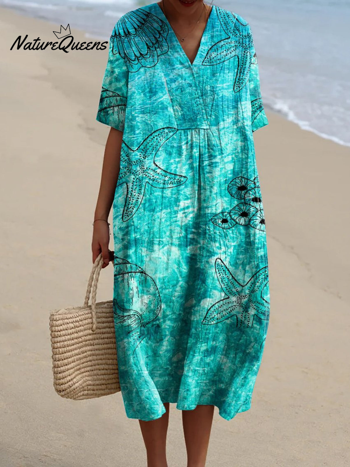 Women's OceanArt PrintCasual Dress