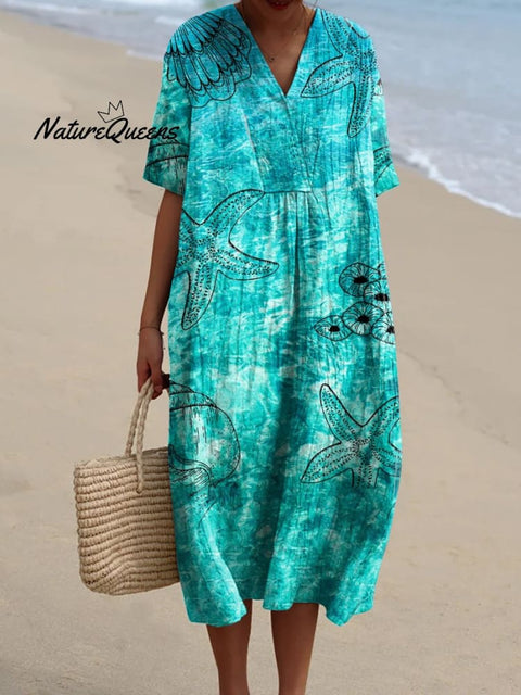 Women's   Ocean  Art Print  Casual Dress