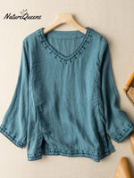 Summer Retro Style Light Weight Cotton And Linen Shirt