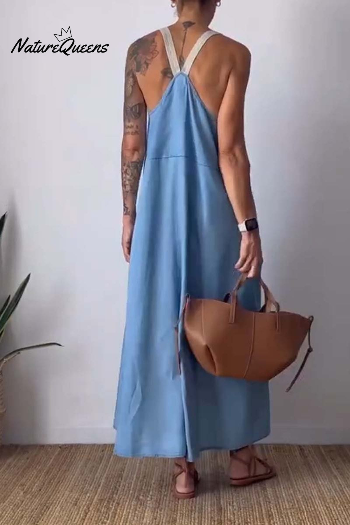 Casual loose suspender dress
