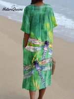 Women's Dragonfly CatArt PrintCasual Dress